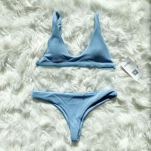ZAFUL baby blue cheeky bikini